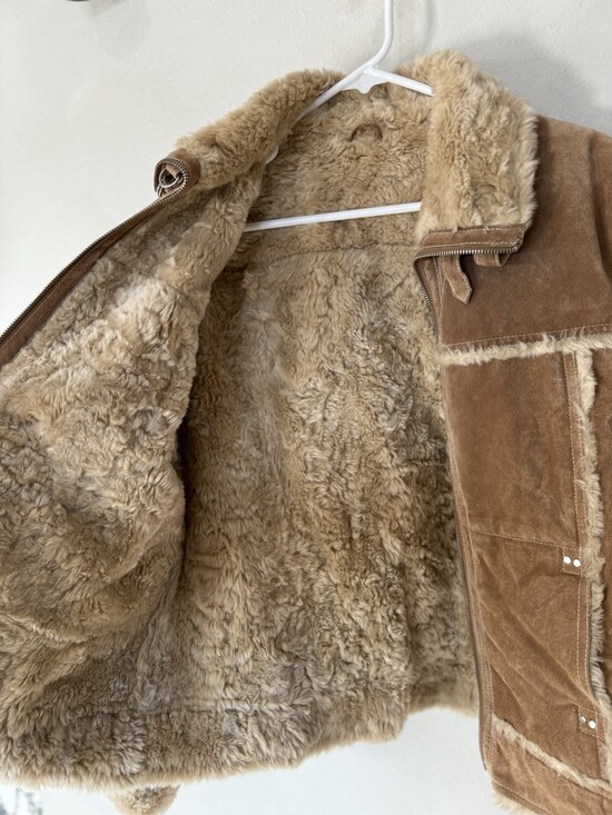 Wilsons Wilson’s Leather Maxima Womens Tan Brown Faux Soft Fur Zip Coat Large L - Picture 8 of 8